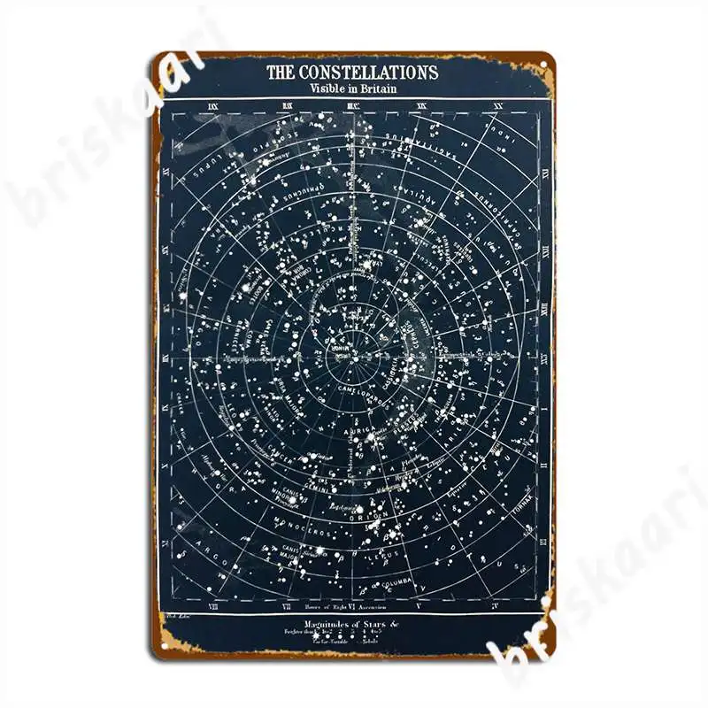 Star Map Poster - ヴィンテージスター星座マップポスター約 1900 年代ポスター金属看板ガレージリビングルームさびたパーソナライズ洞窟ブリキ看板ポスター
