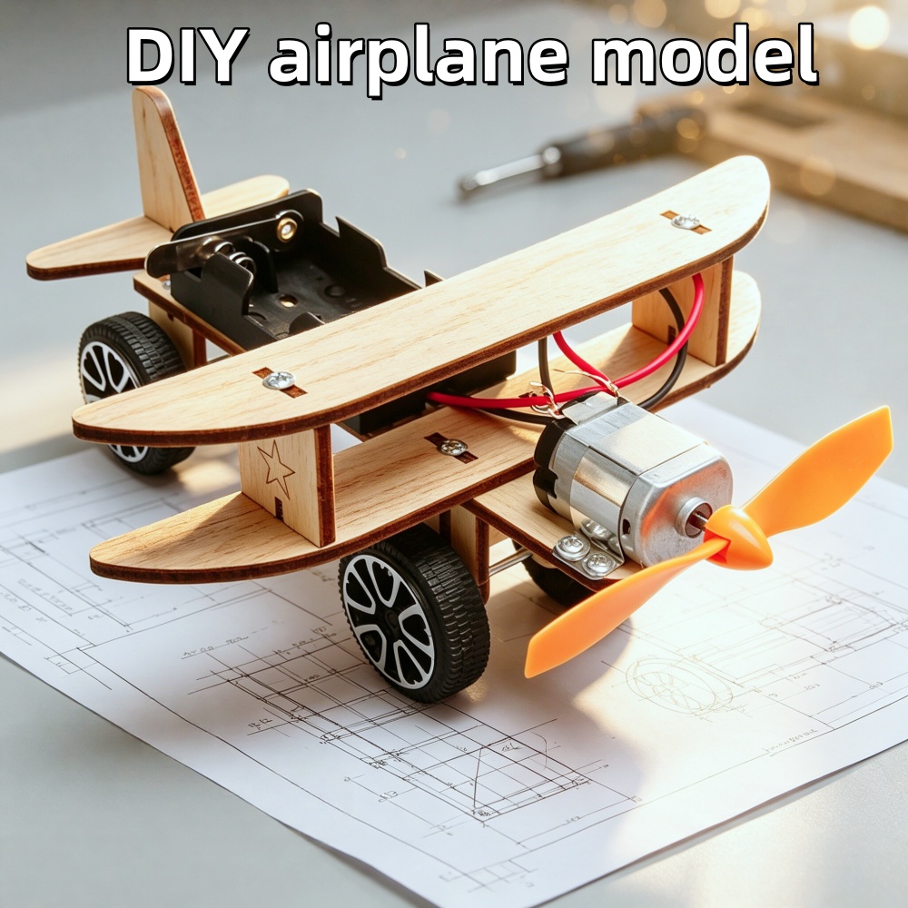 Science Hobby Kit - DIY 組み立て式電動グライダー木製飛行機模型科学実験キット教育物理学デモンストレーションツール趣味教育