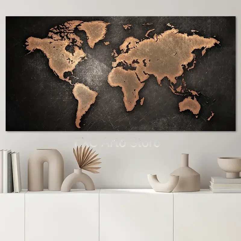 Star Map Poster - 1PC フレームレスキャンバスポスター、モダンアート、世界地図ウォールアート-キャンバスポスター、巨大サイズのファッションホームデコレーション、友人へのギフト。