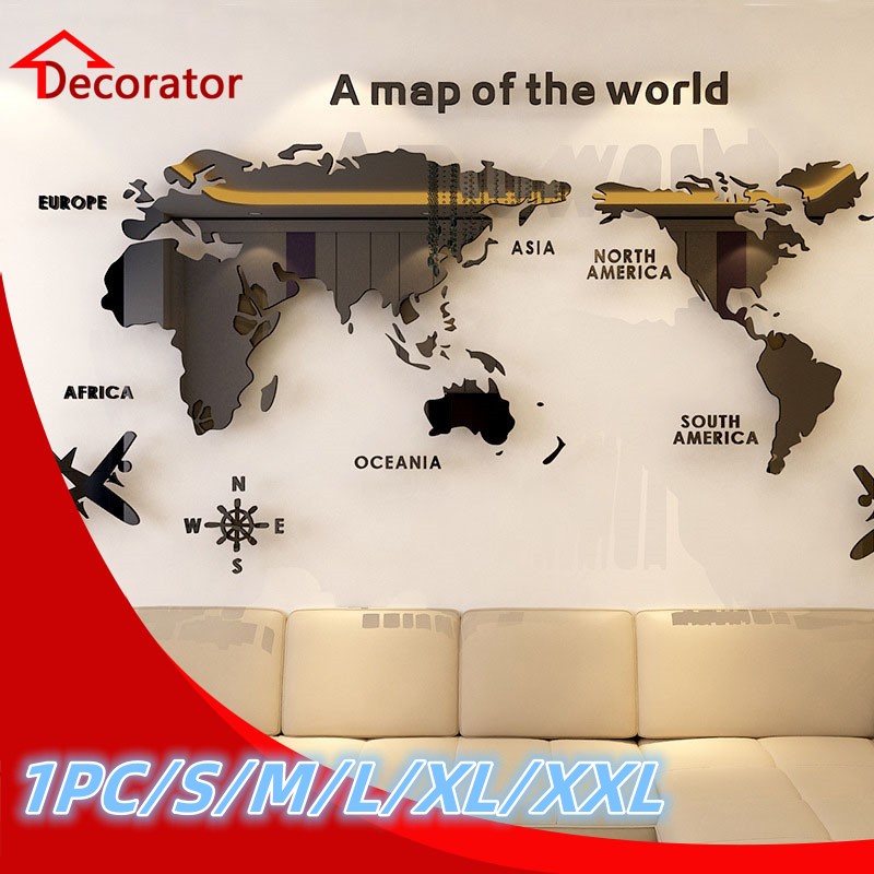 Star Map Poster - 北欧の3Dアクリル世界地図,壁の装飾,オフィス,書斎,リビングルーム,ソファ,背景用のデカール