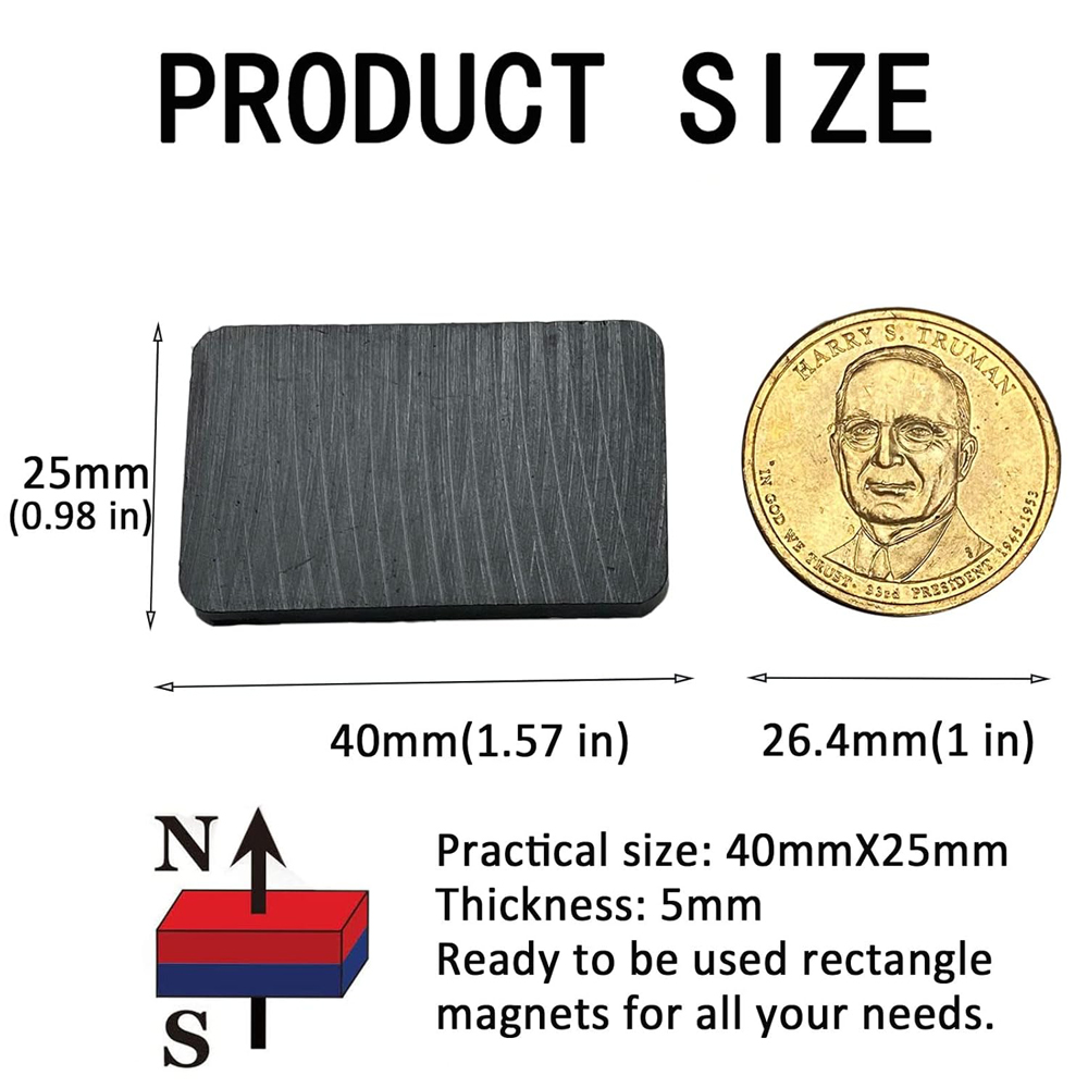 フェライトセラミックブロック磁石 (40mm) 長方形磁石、 - Science And Hobby のレビューと価格