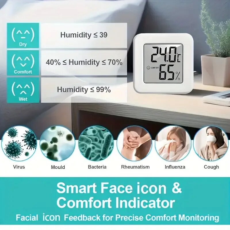デジタル湿度計温度計室内温度計温度ゲージミニ液晶気象ステーシ - Weather Station Indoor のレビューと価格