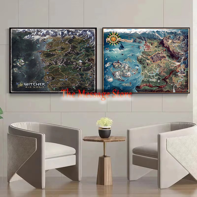ウィッチャー世界地図大陸の場所壁アートビデオゲームゲーマーの - Star Map Poster のレビューと価格