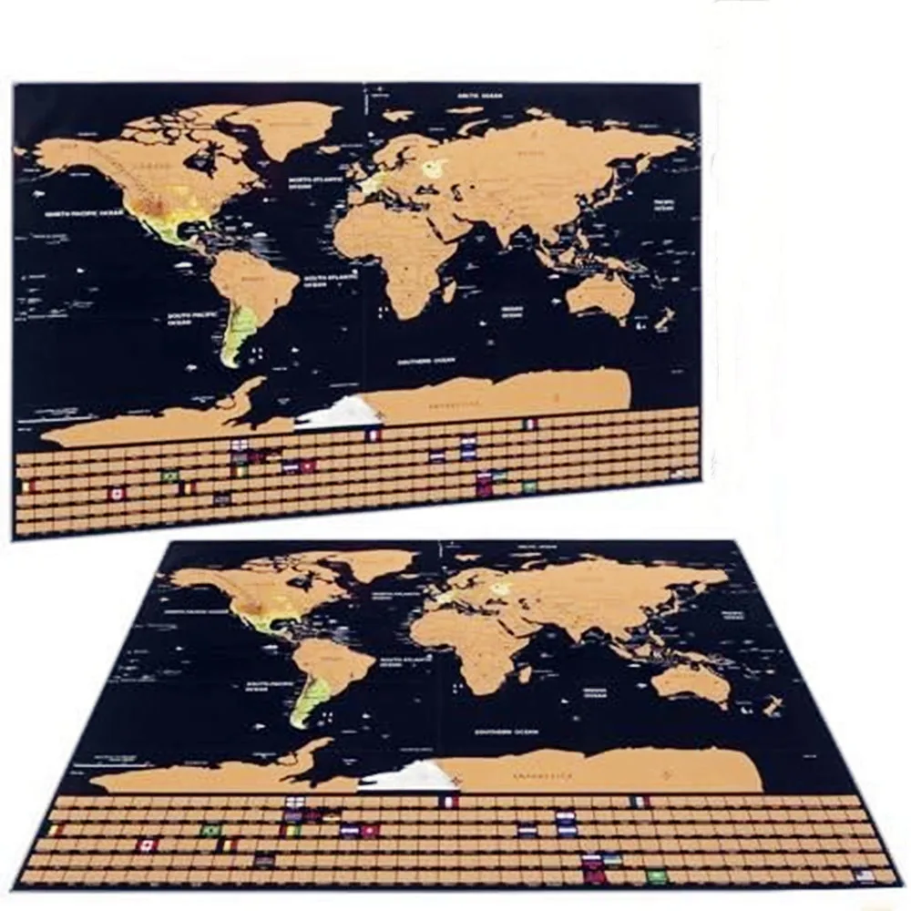 デラックストラベルスクラッチワールドマップ、ウォールアートポ - Star Map Poster のレビューと価格