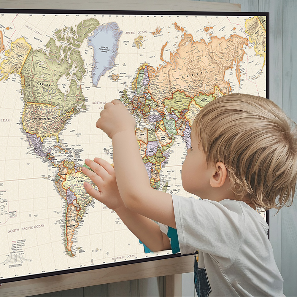 ヴィンテージ壁掛けポスター世界地図英語不織布キャンバス絵画オ - Star Map Poster のレビューと価格