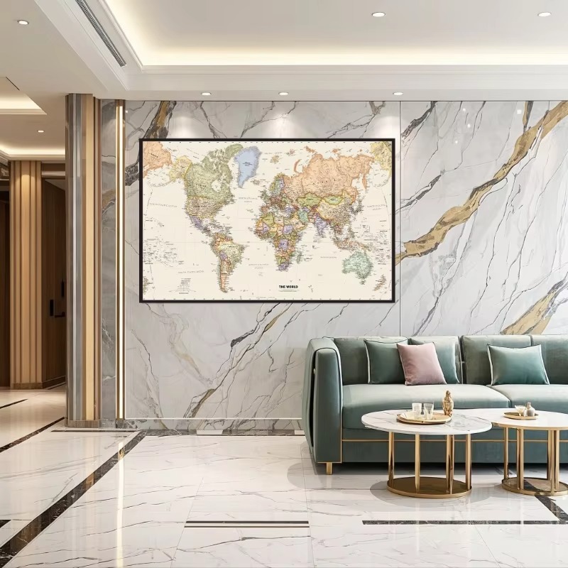 ヴィンテージ壁掛けポスター世界地図英語不織布キャンバス絵画オ - Star Map Poster のレビューと価格